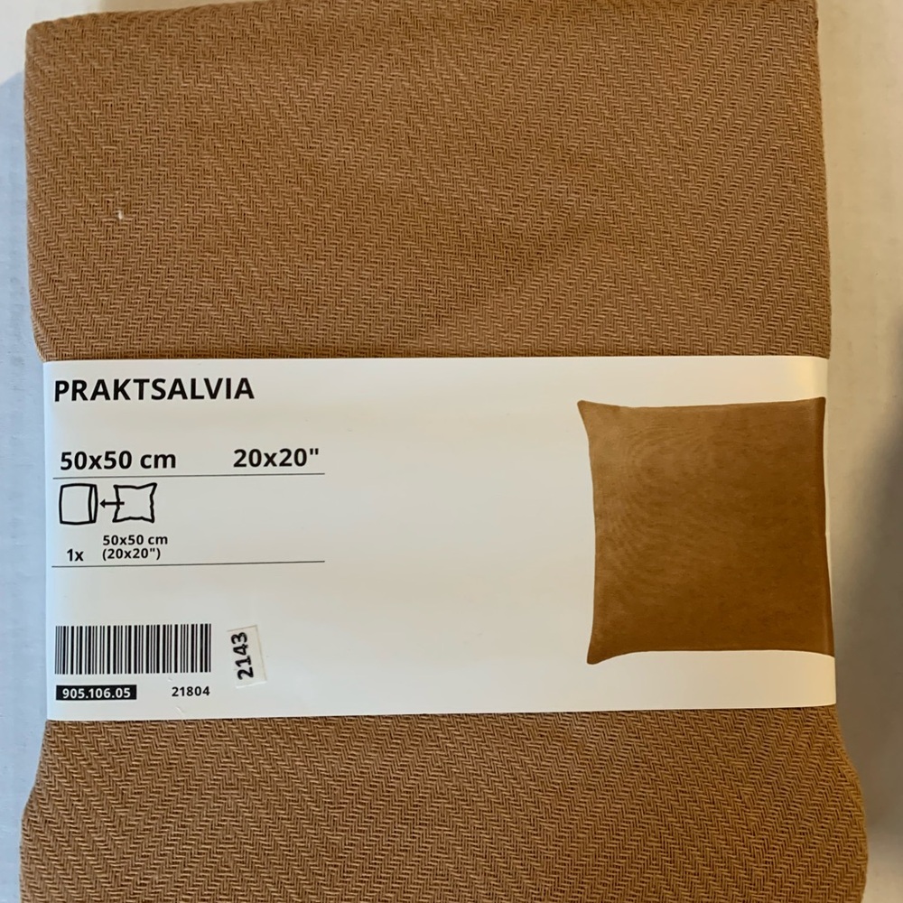 IKEA Prakstalvia Cushion Cover Brown 20x20" New 905.106.05. (2 pcs)